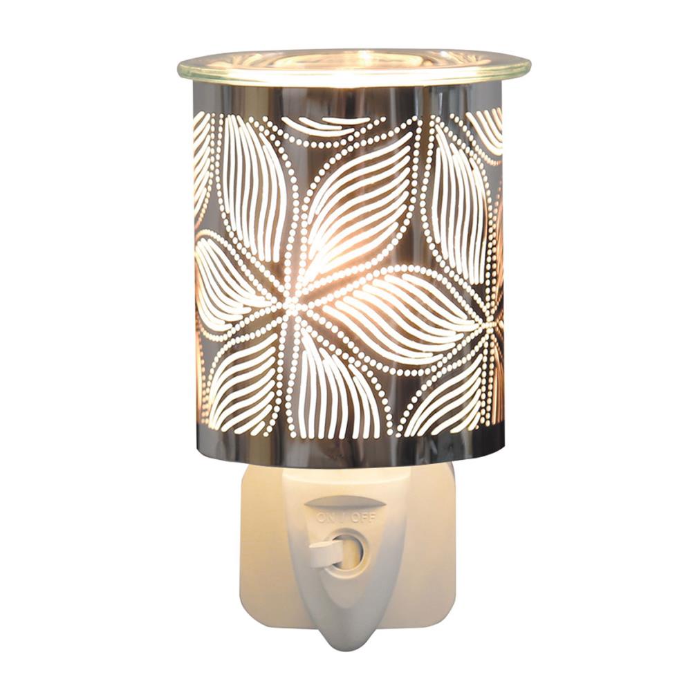 Aroma Chrome Floral Plug In Wax Melt Warmer Extra Image 1